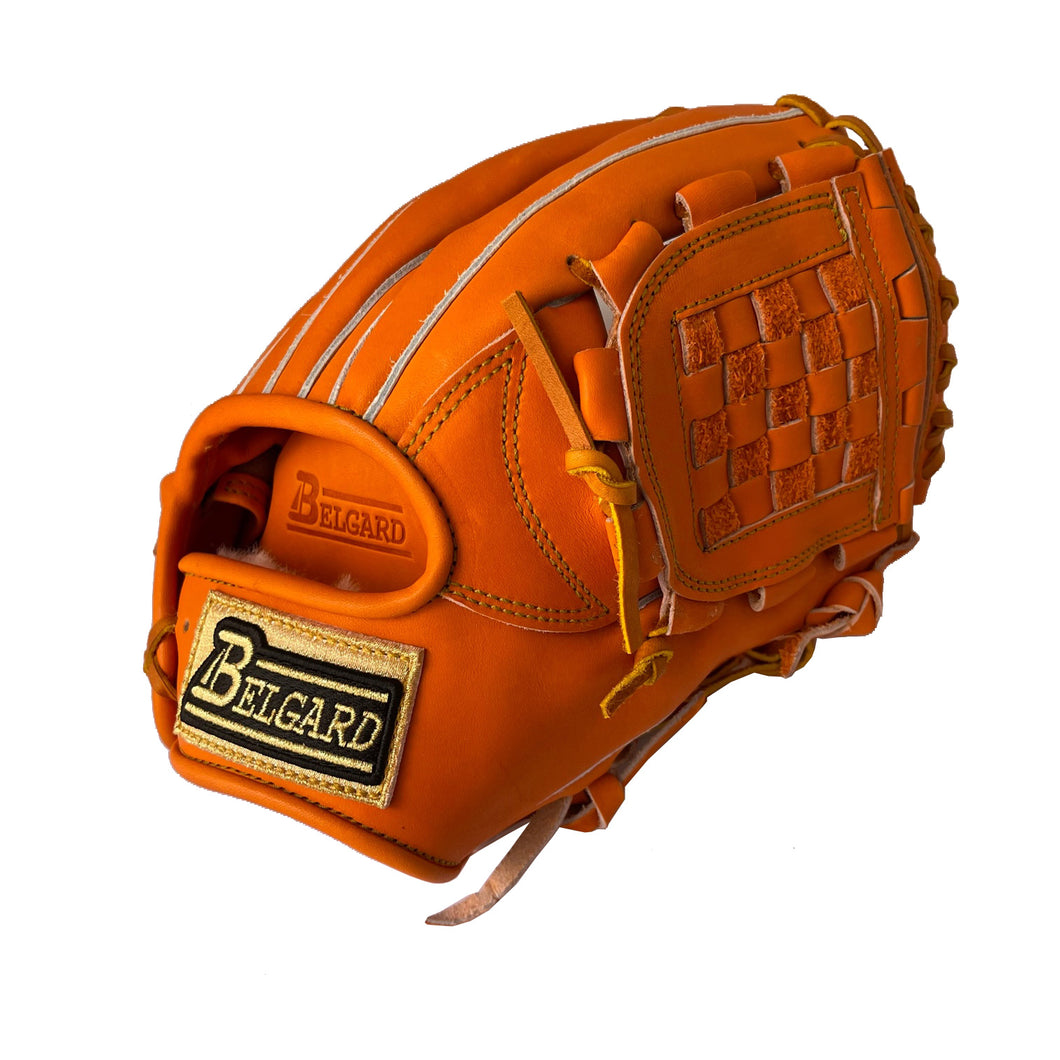 During the present campaign! Hard infield hand gloves BELGARD Label Right throwing orange hot water molded BG0005ku