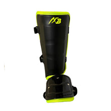 Load image into Gallery viewer, Foot guard right batters synthetic leather material black x neon yellow
