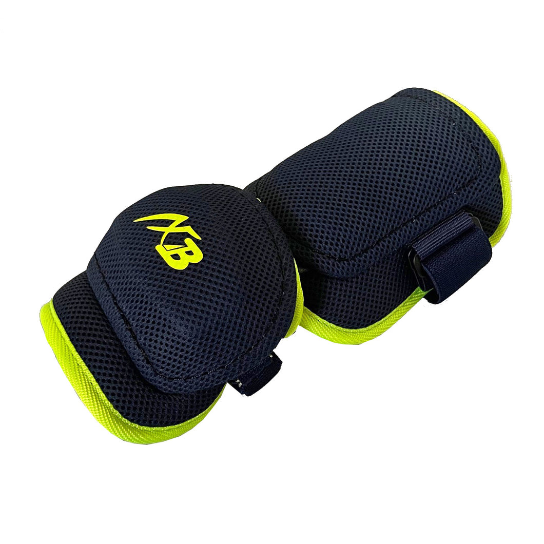 Elbow Guard Wide Type Mesh Material Navy x Neon Yellow