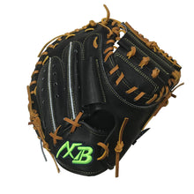 Cargar imagen en el visor de la galería, AXF axisfirm x Belgard Rubber ball catcher mitt negro x cuerda bronceada para el lanzamiento correcto
