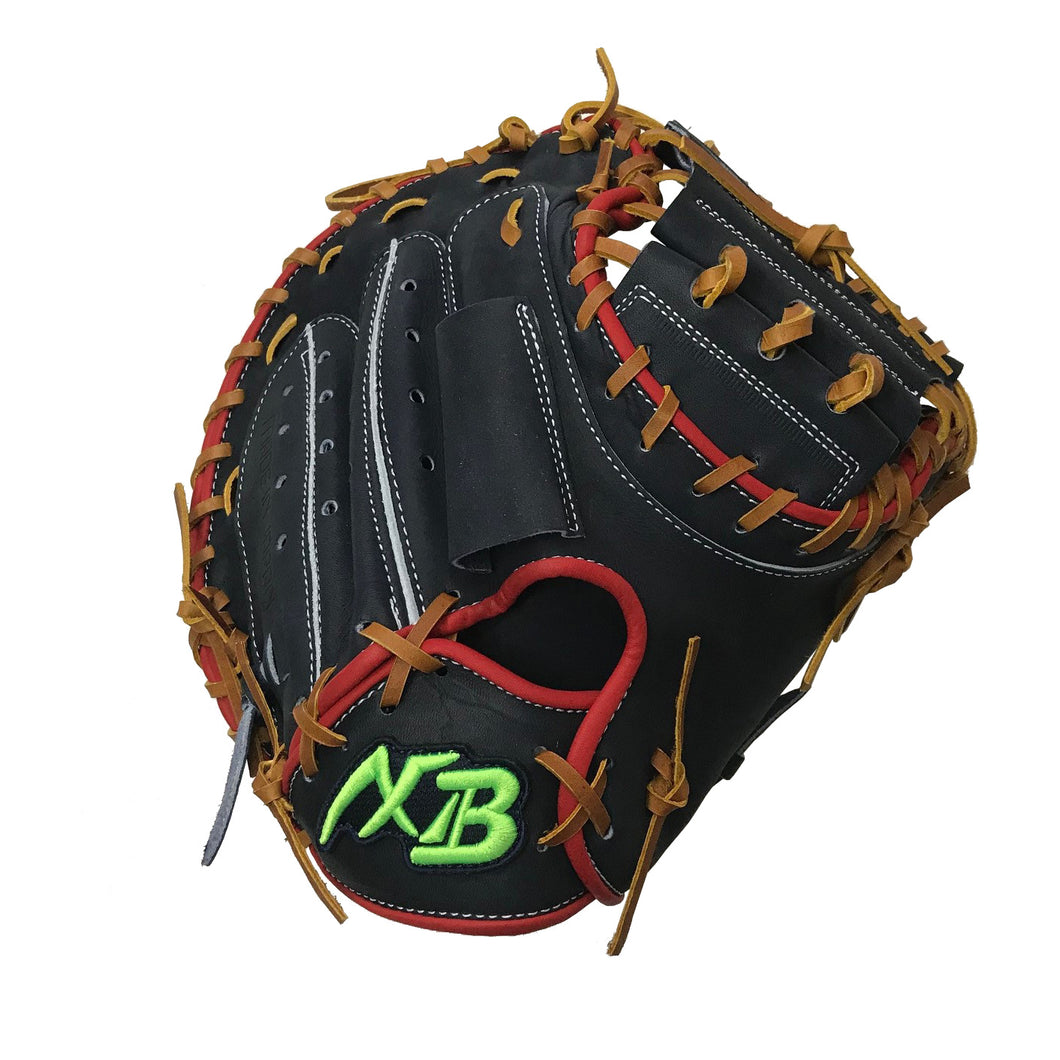 AXF axisfirm x Belgard Rubber ball catcher mitt, 네이비 x 레드 x tan 끈, 오른쪽 던지기