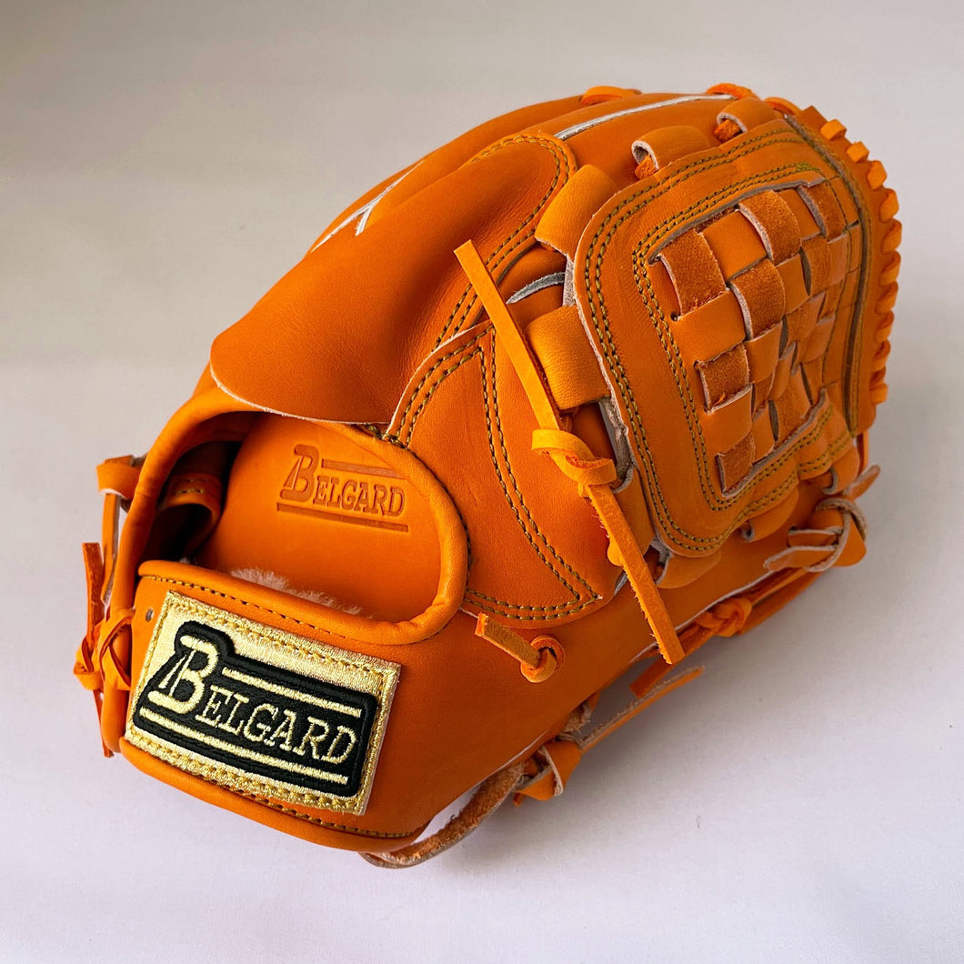 During the present campaign! Gloves for hard pitcher BELGARD Gold Rabel Orange hot water firewood molded